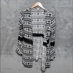 LA Hearts white black lace open cardigan